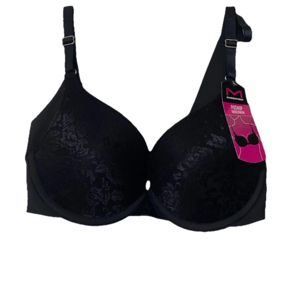 Maidenform Size 34B Elegant Black Push Up Bra Underwire Brand New
